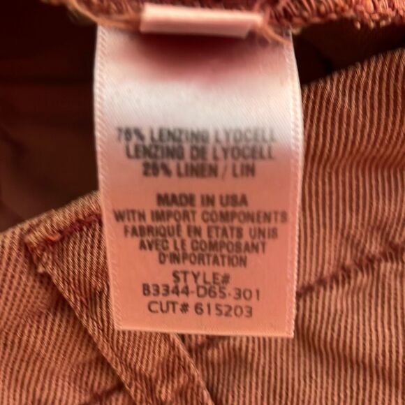 Bella Dahl Linen Blend Rolled Hem Utility Short Sedona Rust 25 - Picture 6 of 7